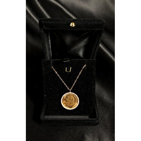 Gold Coin with Gold Chain