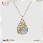 تعليقة ذهب مع الماس بشكل ورود مع سلسال