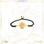 اسوارة مع قطعة ذهب دائريه 2.5جرام تصميم قلب عيار 24 قيراط