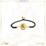 اسوارة مع قطعة ذهب دائريه 8جرام تصميم الذئب عيار 24 قيراط