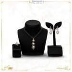 نصف طقم ذهب مرصع بلألماس واللؤلؤ 1211