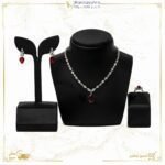 نصف طقم ذهب مرصع بالألماس والأحجار الكريمة 3730